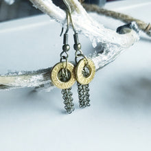 AK-47 Bullet Slice Earrings with Chains