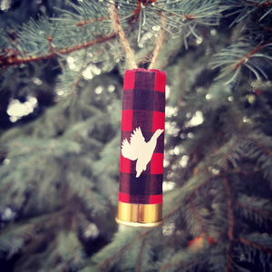 Shotgun Shell Christmas Ornaments Red Plaid