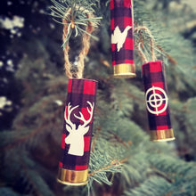 Shotgun Shell Christmas Ornaments Red Plaid