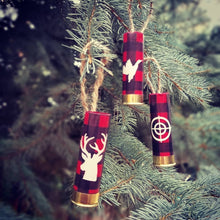 Shotgun Shell Christmas Ornaments Red Plaid