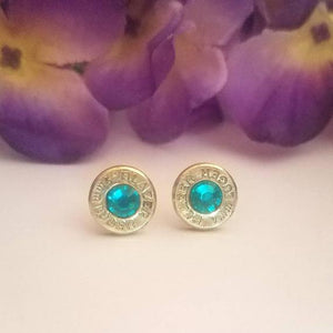 9mm Bullet Slice Earring Studs